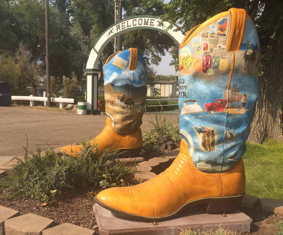 cowboy boot sculptures