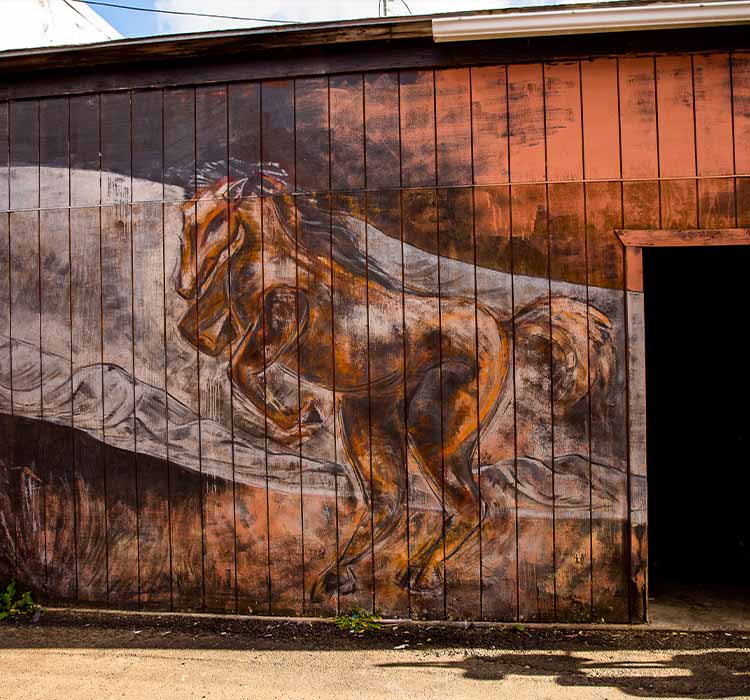 wild horse mural